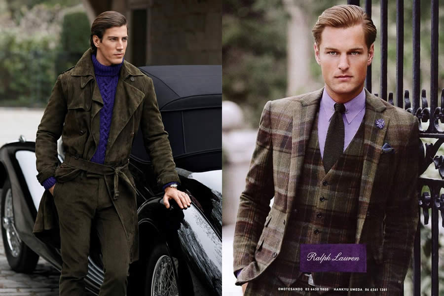 An advertisment for Ralph Lauren’s Purple Label – which explores the nuances of the English Dandy look.
