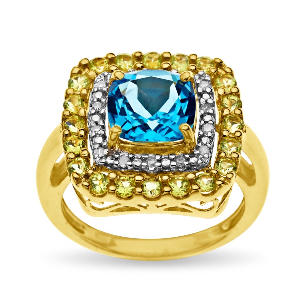 Blue Topaz & Peridot Ring (jewelry.com) | $96